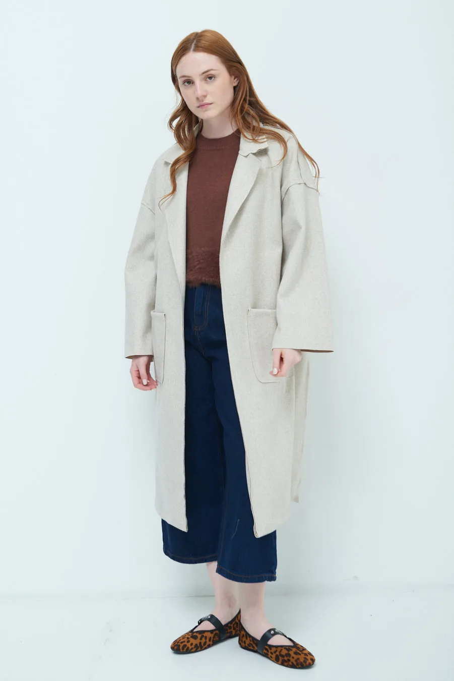 Oversized long coat with wide lapels wholesale