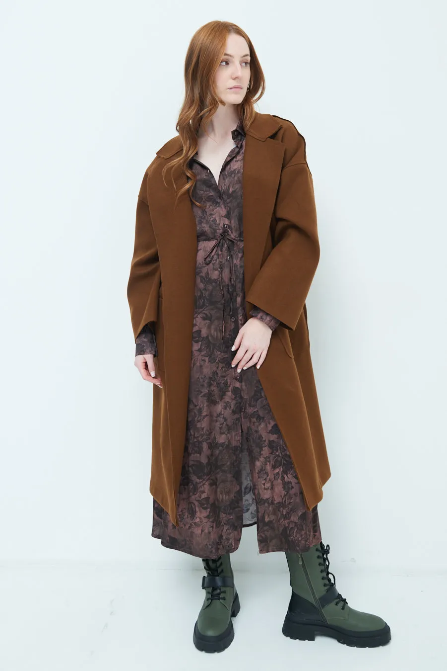 Oversized long coat with wide lapels wholesale