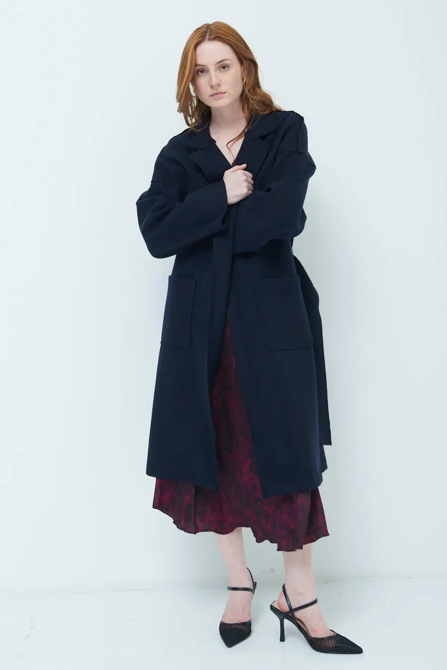 Oversized long coat with wide lapels wholesale