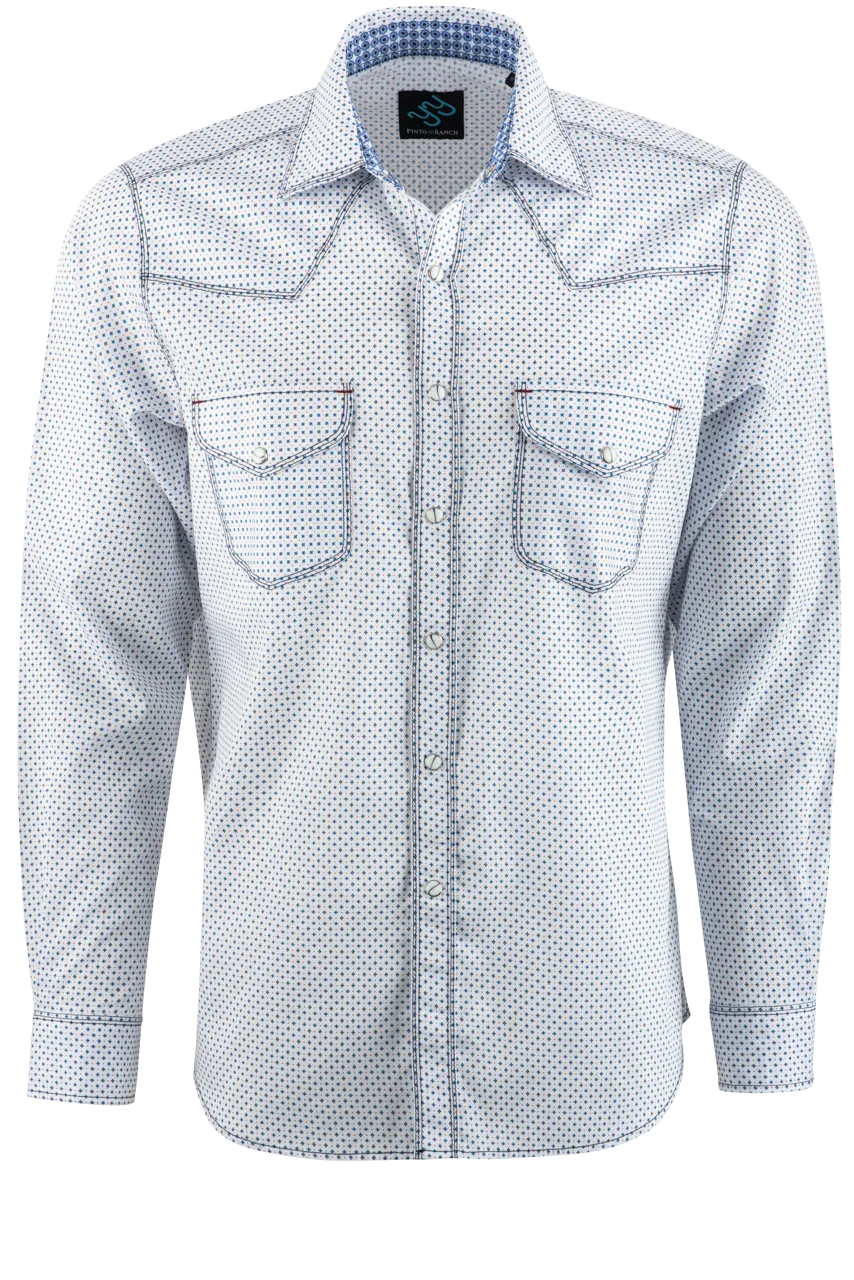 Pinto Ranch YY Collection Blue Diamond Pearl Snap Shirt