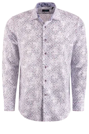 Pinto Ranch YY Collection Faded Long Sleeve Button-Front Shirt - White