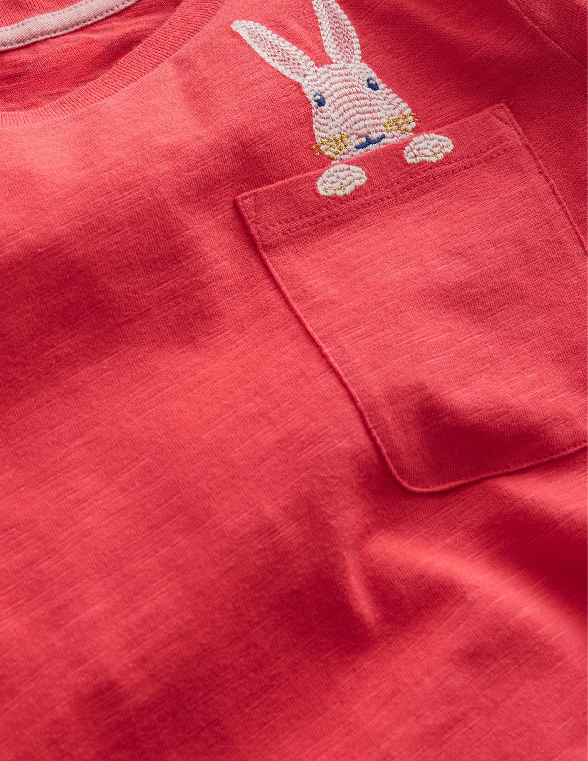 Pocket Logo T-shirt-Jam Red Bunny