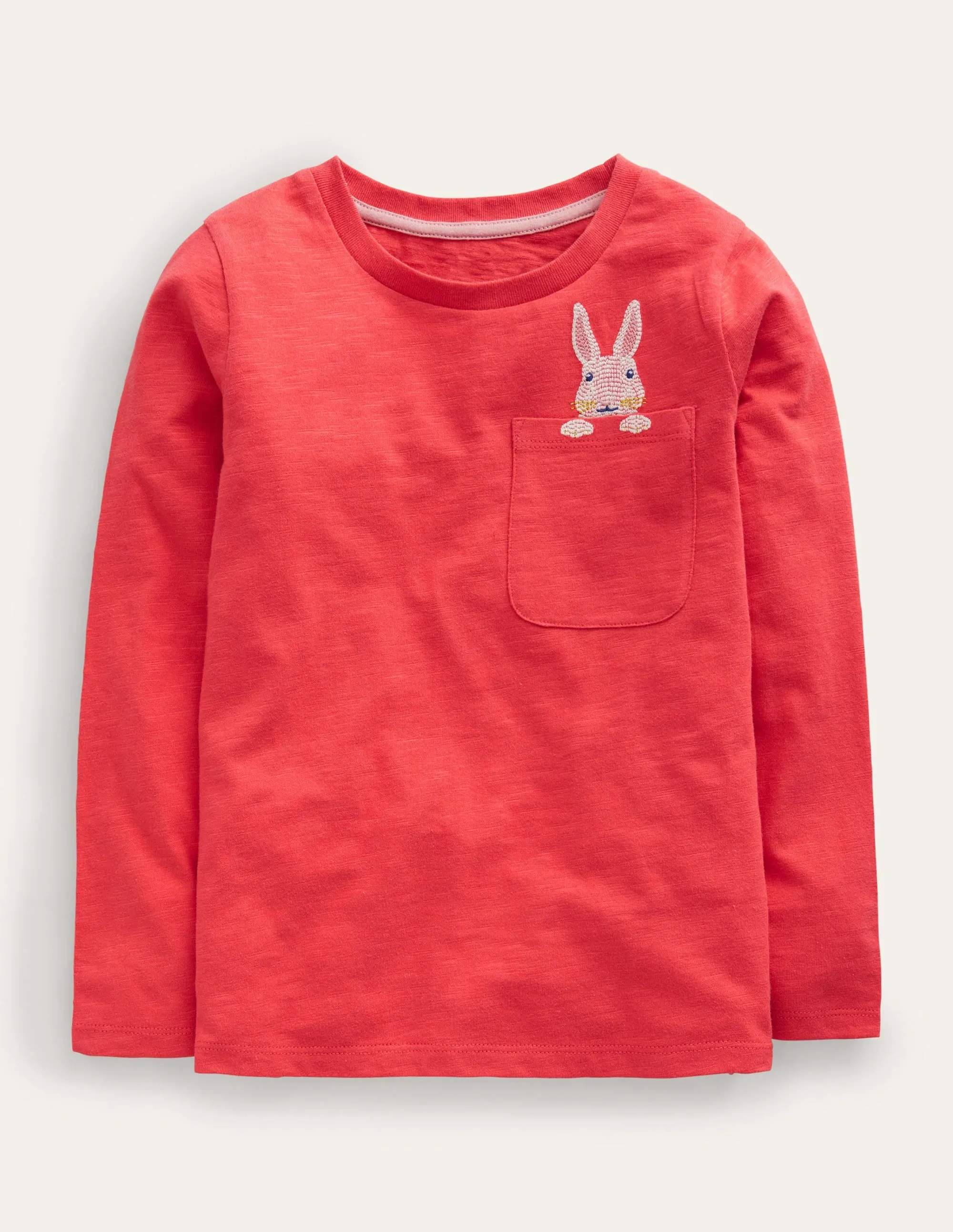 Pocket Logo T-shirt-Jam Red Bunny