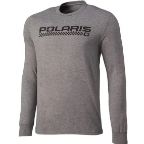 Polaris  Gray Checkered Long Sleeve Tee Lightweight Warm Base Layer Casual