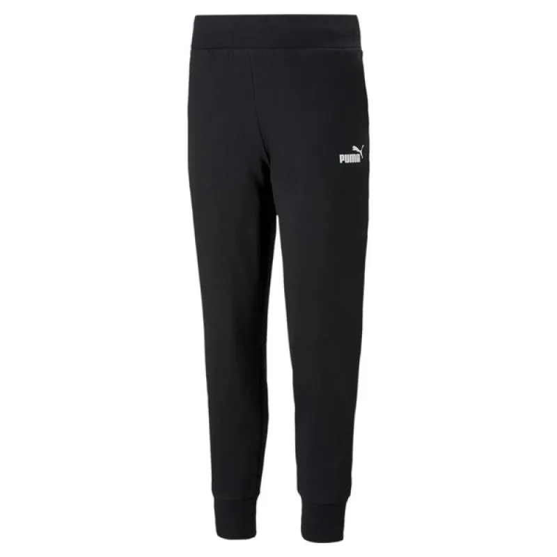 Puma Women's Classic Black Sweatpants with Ribbed Cuffs and Adjustable Drawcord