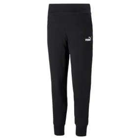 Puma Women's Classic Black Sweatpants with Ribbed Cuffs and Adjustable Drawcord