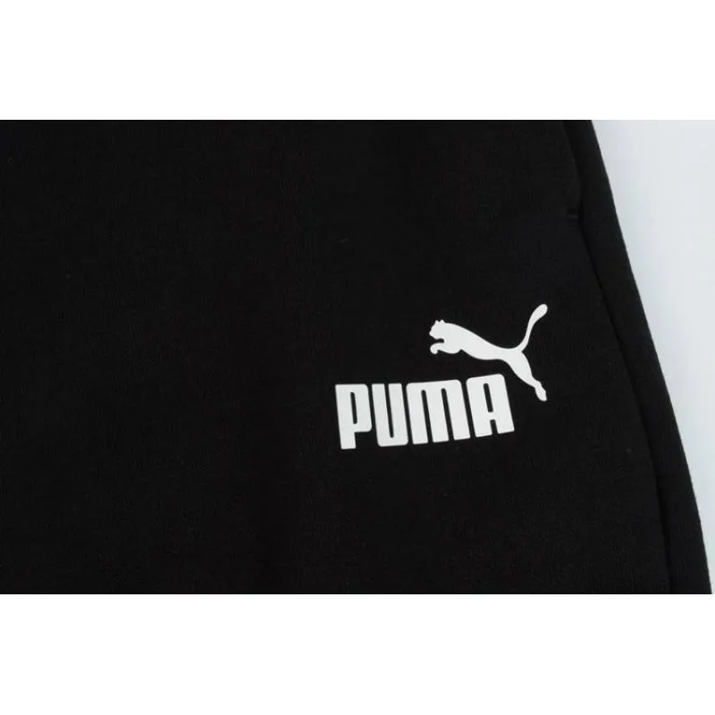 Puma Women's Classic Black Sweatpants with Ribbed Cuffs and Adjustable Drawcord