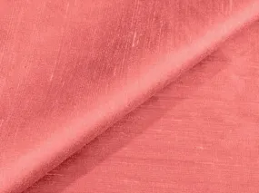 Salmon Red Plain Bangalore Raw Silk Fabric