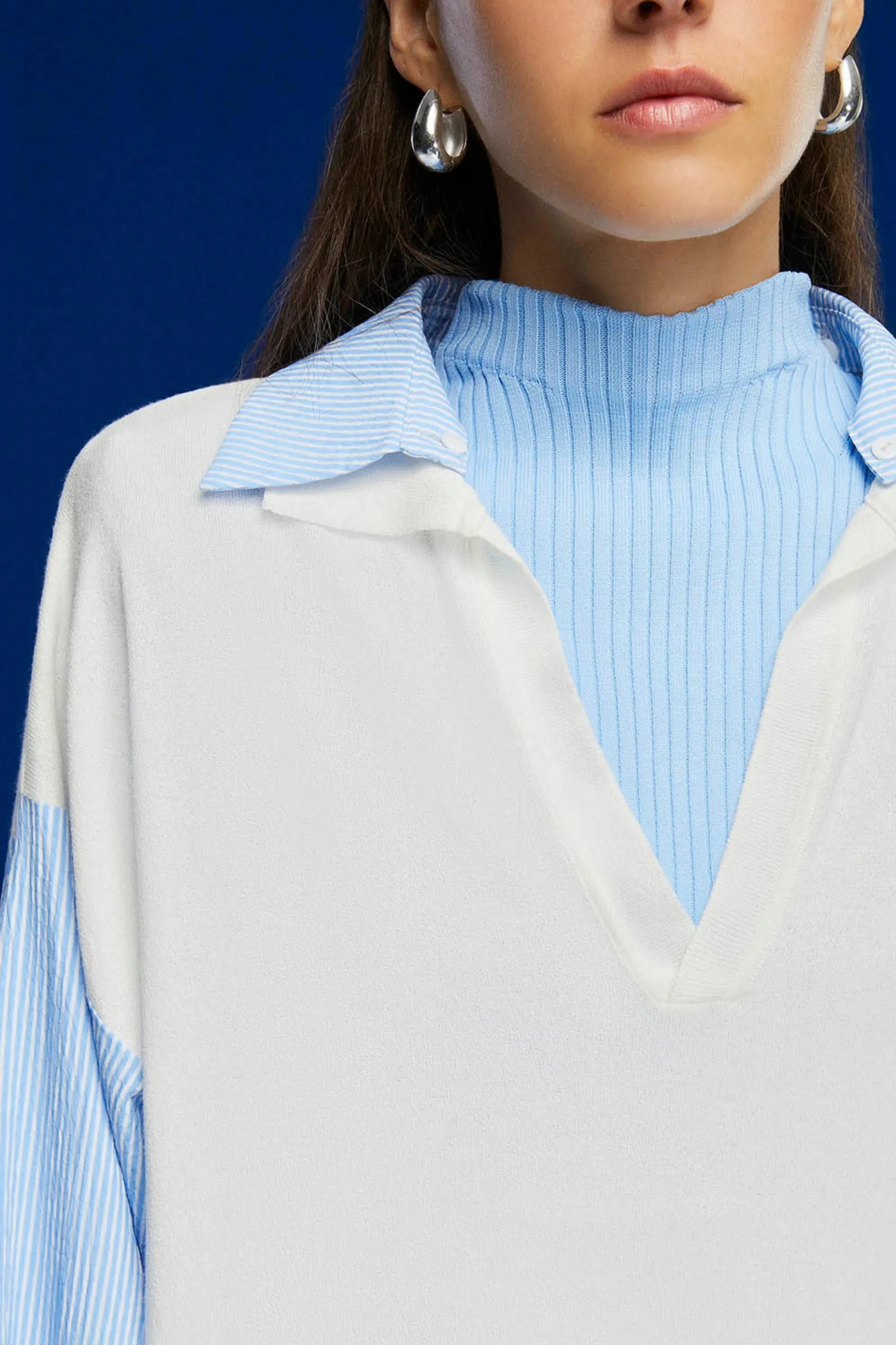 Shirt Collar Knit Top (Final Sale)