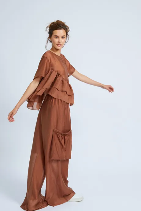 Shosh Space Pant in Burnt Sienna