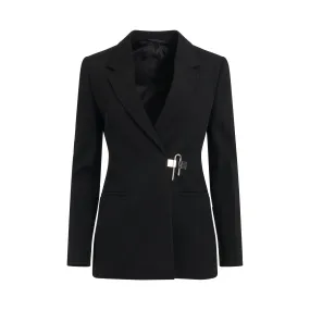 Starchy Wool Tricotine Jacket in Black