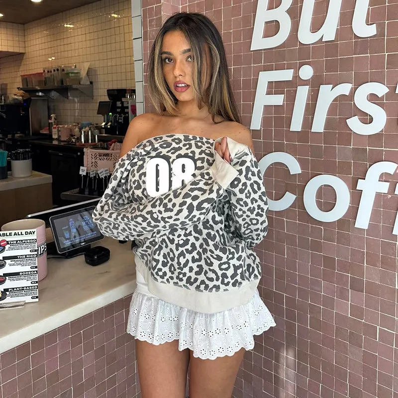 Tala Off-Shoulder Leopard Sweater