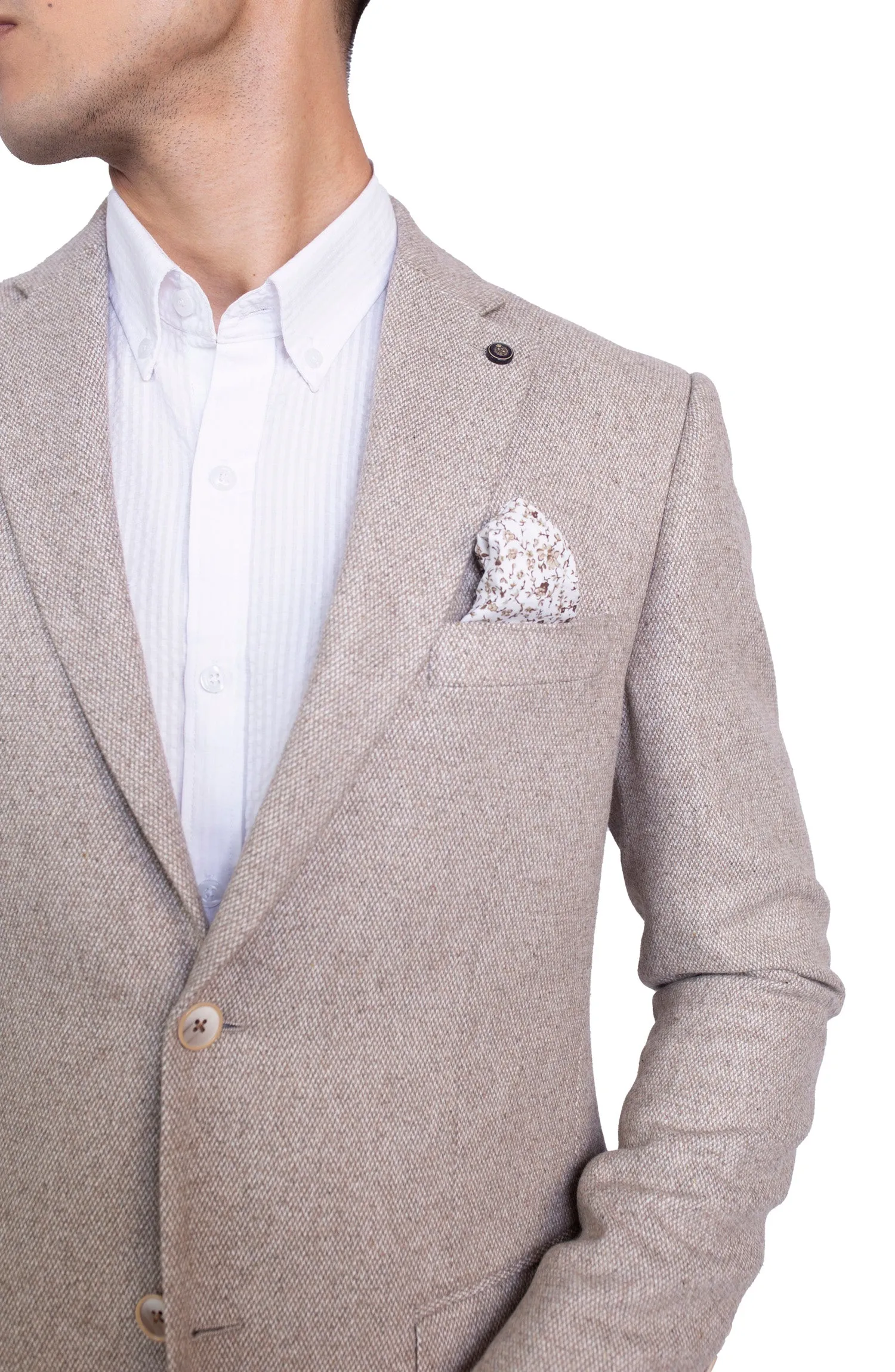 Textured Beige Blazer