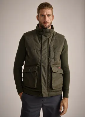 Vintage Wax Padded Vest - Khaki