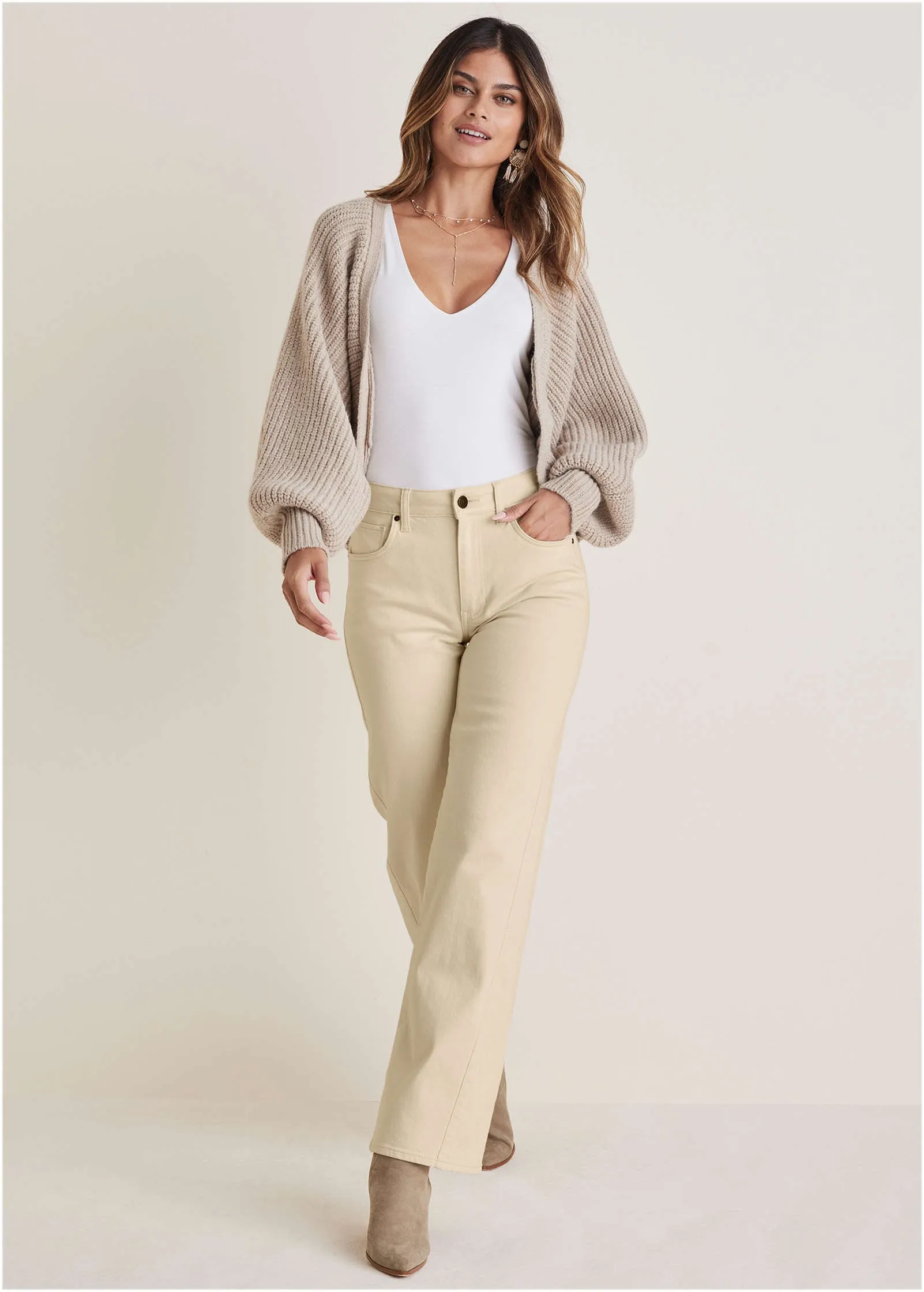 Wide Leg Jeans - Natural Wash