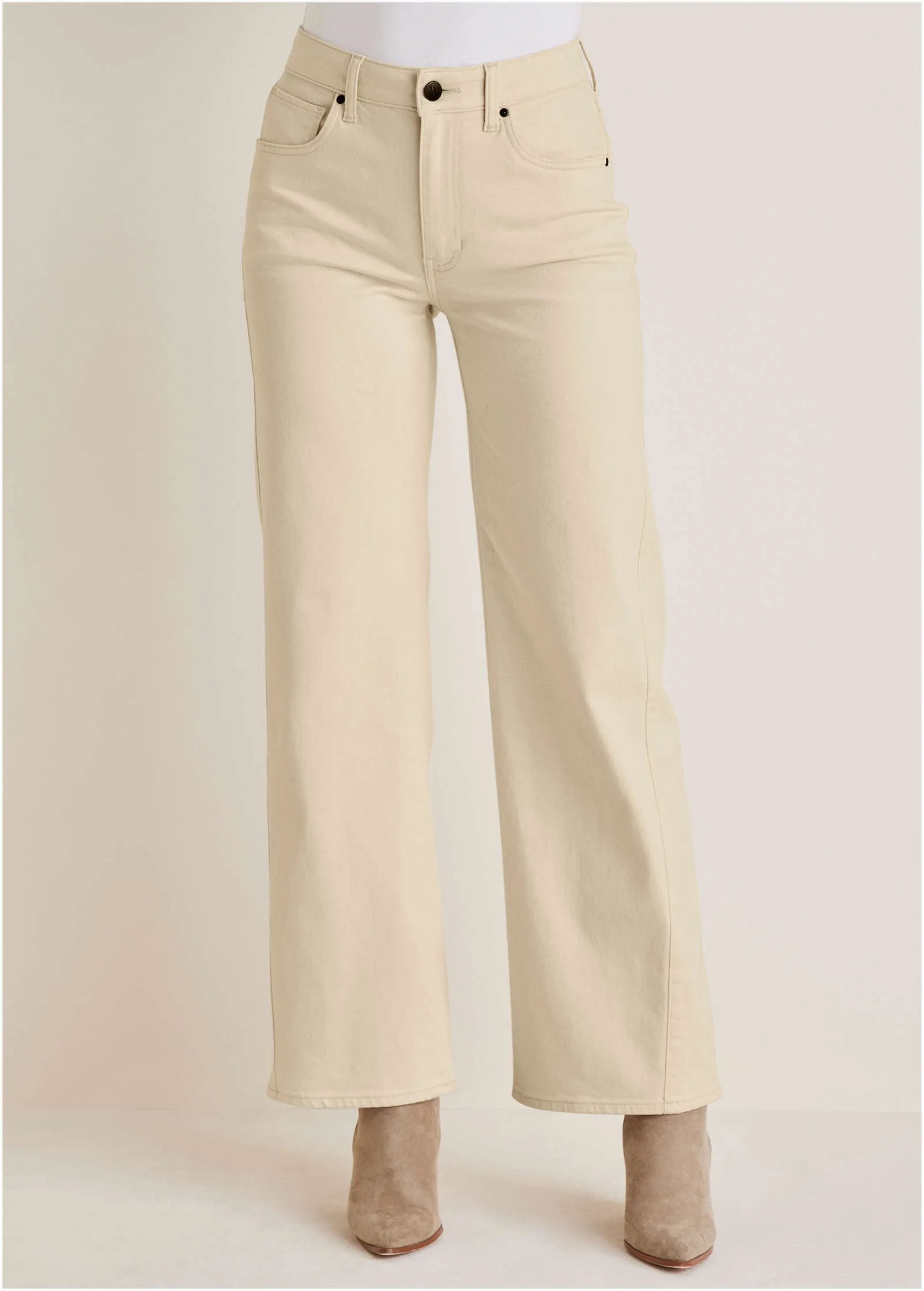 Wide Leg Jeans - Natural Wash