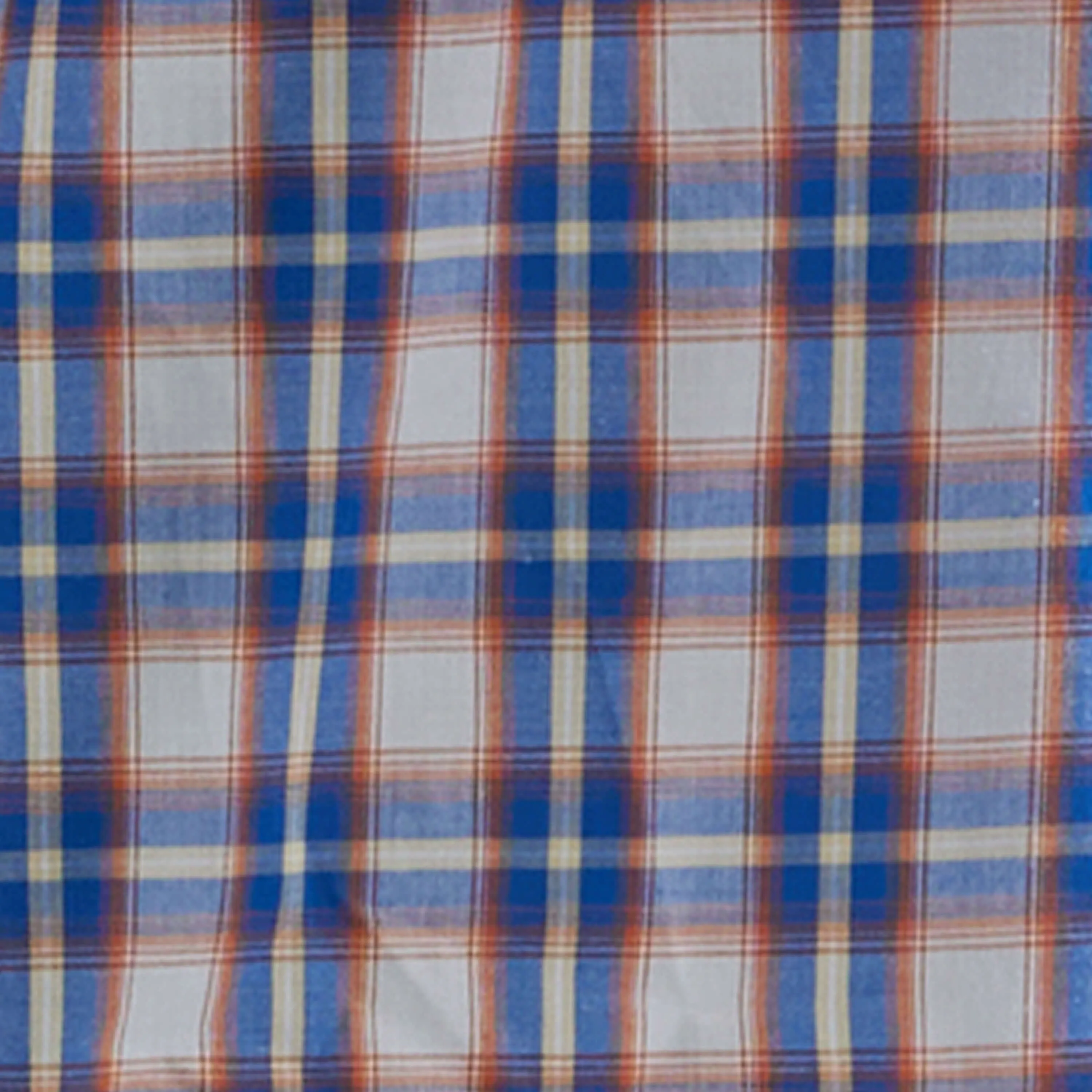 Wrangler | Wrinkle Resist Orange and Blue Plaid LS Snap Shirt